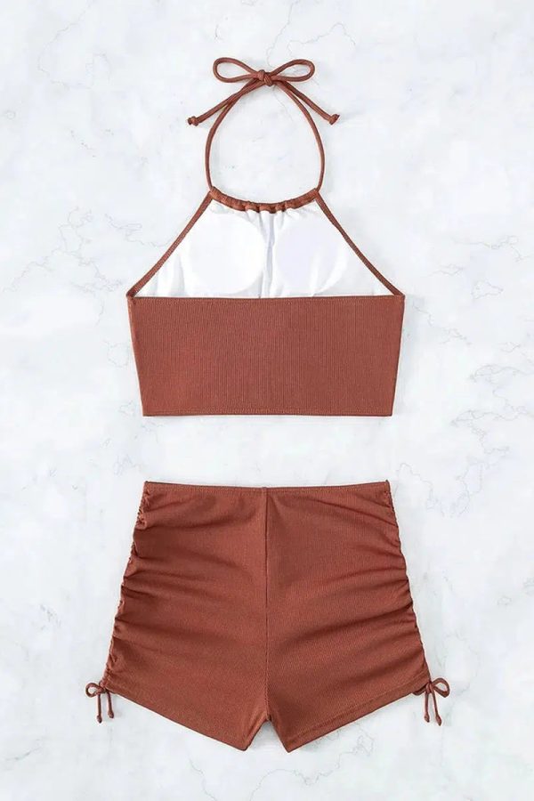 Halter Top & Swim Shorts Bikini Set