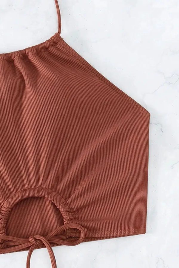 Halter Top & Swim Shorts Bikini Set