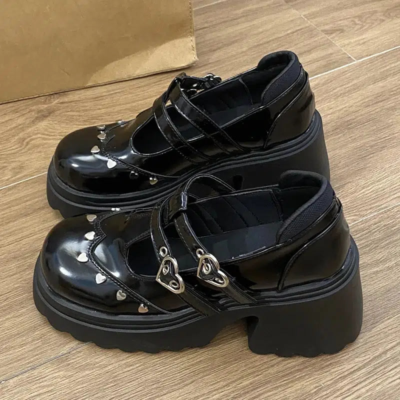Heart Buckled Platform Mary Jane Shoes Heart Buckled Platform Mary Jane Shoes