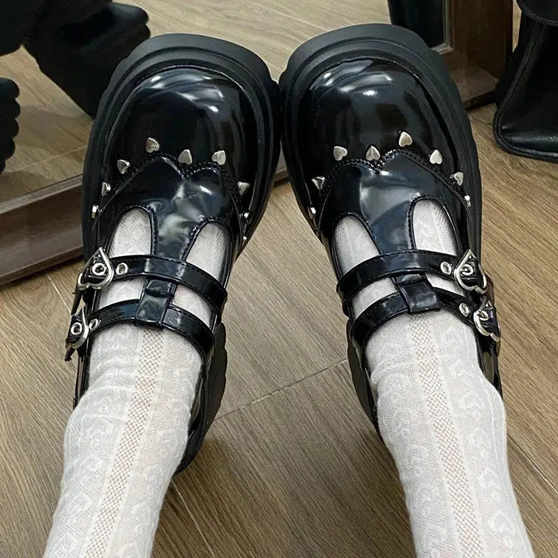 Heart Buckled Platform Mary Jane Shoes Heart Buckled Platform Mary Jane Shoes