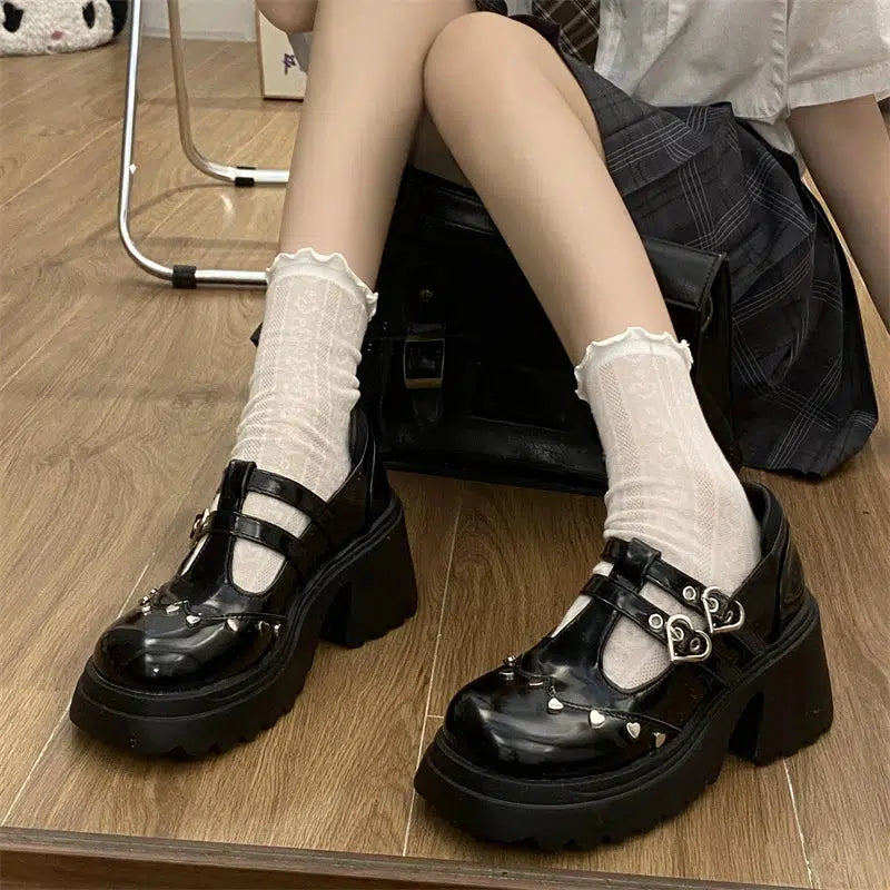 Heart Buckled Platform Mary Jane Shoes Heart Buckled Platform Mary Jane Shoes