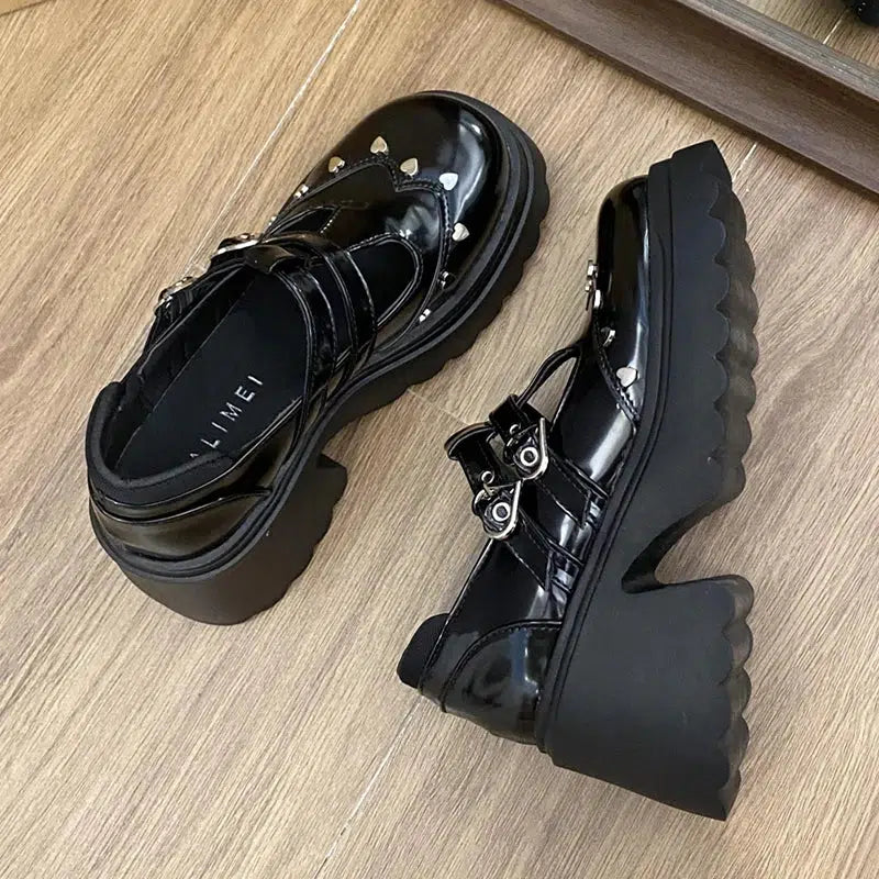 Heart Buckled Platform Mary Jane Shoes Heart Buckled Platform Mary Jane Shoes