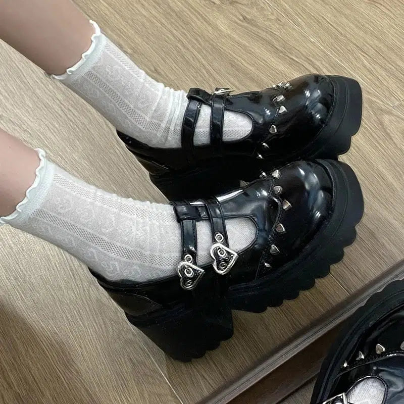 Heart Buckled Platform Mary Jane Shoes Heart Buckled Platform Mary Jane Shoes