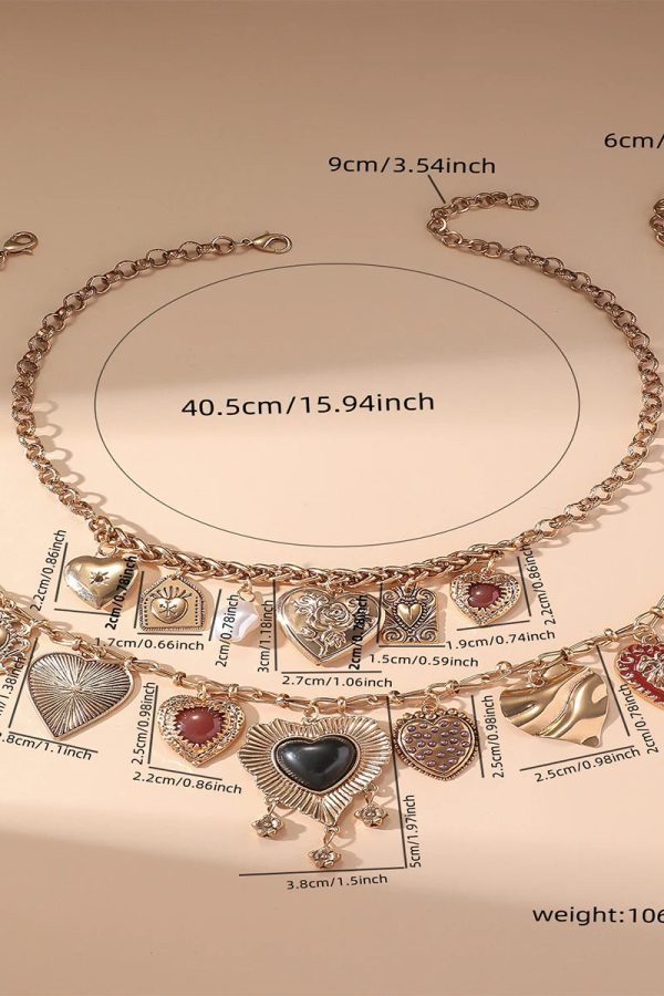 Heart Charms Two Pack Necklace