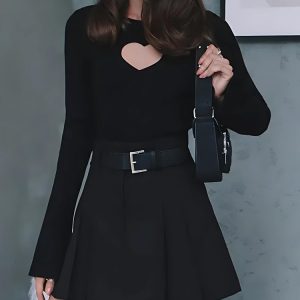 Heart Cut Out Corduroy Top