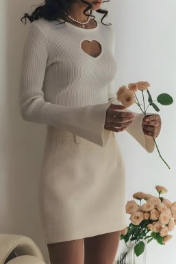 Heart Cut Out Corduroy Top