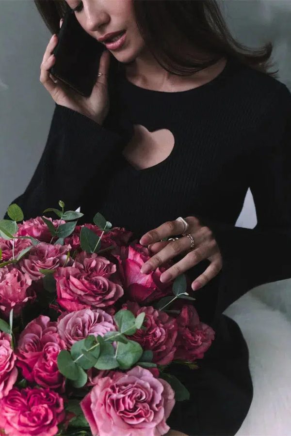 Heart Cut Out Corduroy Top