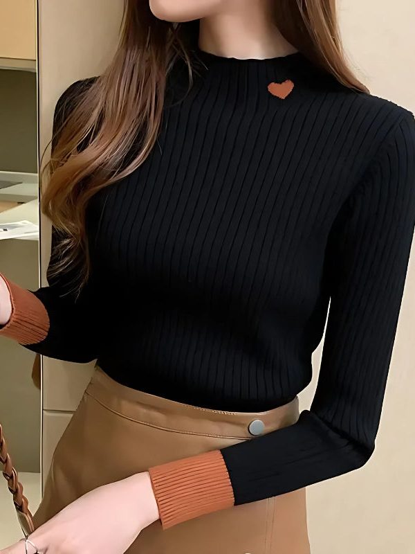 Heart Embroidered Corduroy Top