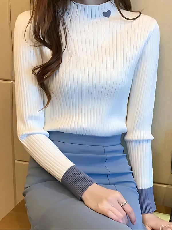 Heart Embroidered Corduroy Top