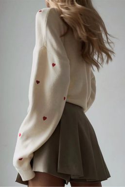 Heart Embroidered Sweater