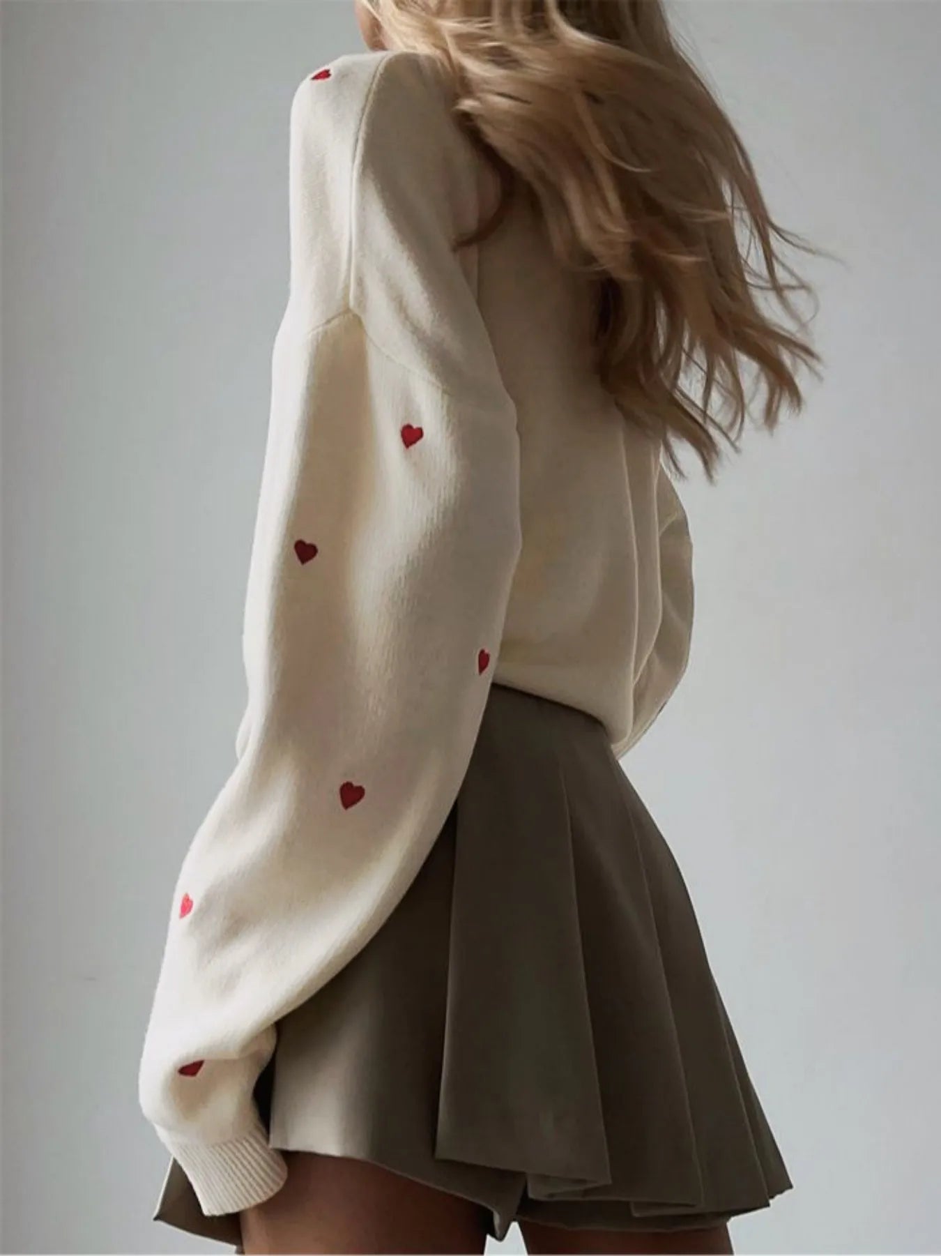 Heart Embroidered Sweater