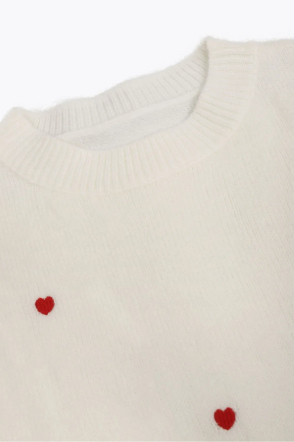 Heart Embroidered Sweater