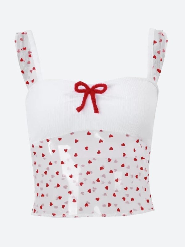Heart Knitted Sheer Crop Top