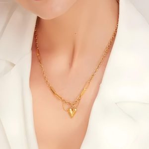 Heart Necklace & Bracelet Set