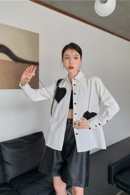 Heart Patch Button-Up Shirt