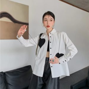 Heart Patch Button-Up Shirt