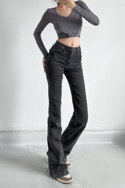 Heart Pocket Flare Jeans