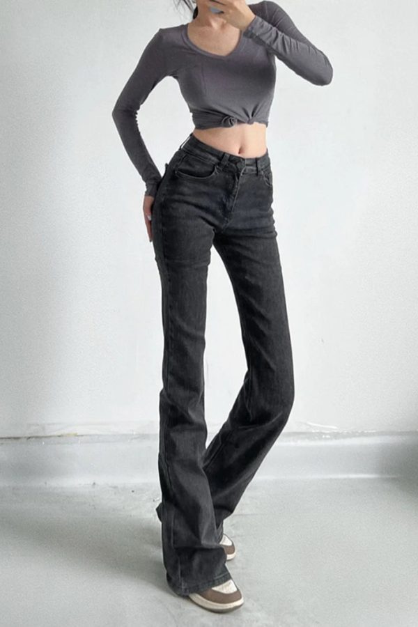 Heart Pocket Flare Jeans