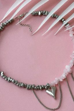 Heart Rose Quartz Necklace
