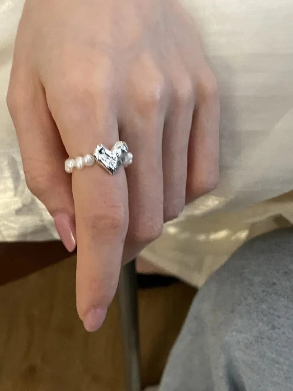 Heart Stone Beaded Ring