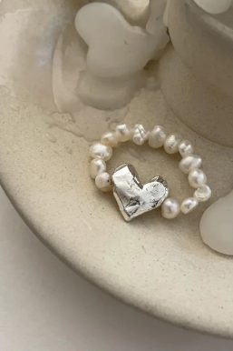 Heart Stone Beaded Ring