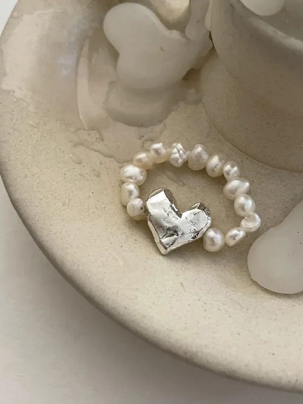 Heart Stone Beaded Ring