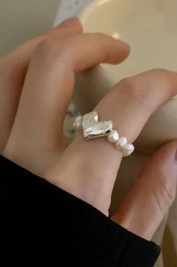 Heart Stone Beaded Ring