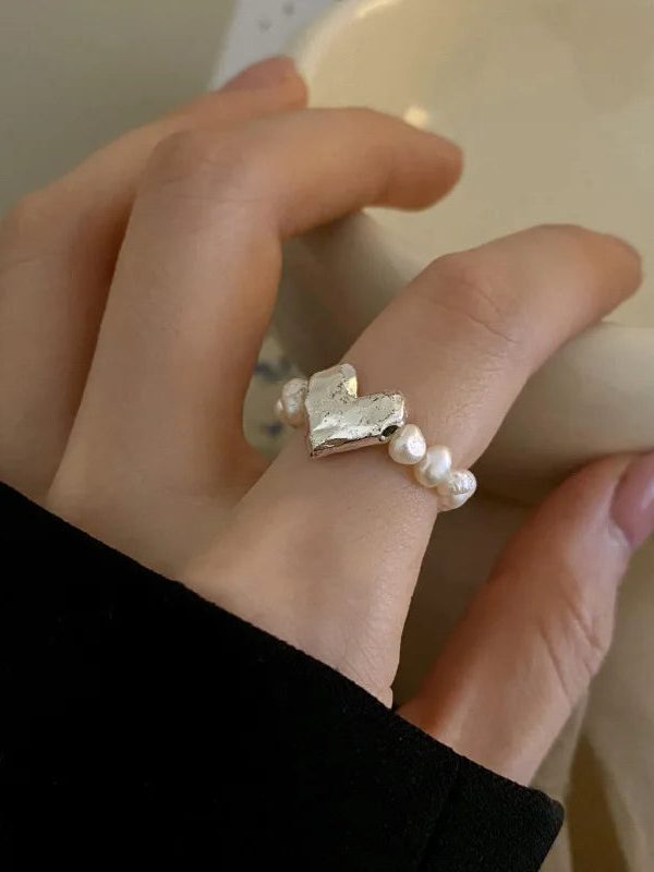 Heart Stone Beaded Ring