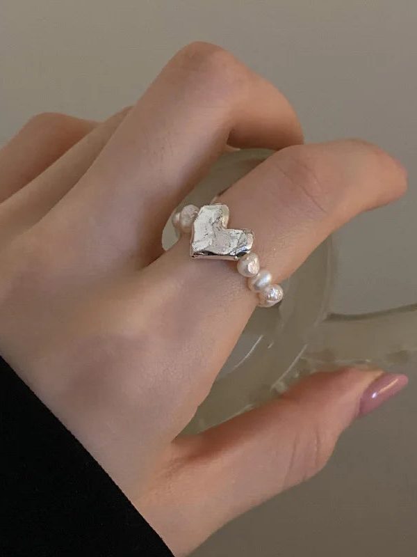 Heart Stone Beaded Ring