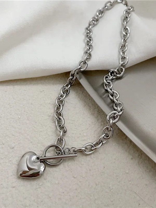 Heart Toggle Clasp Necklace