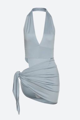 High Cut Swimsuit & Skirt Two Piece Set