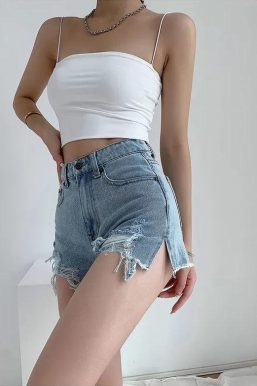 High Waist Extra Distressed Jean Shorts
