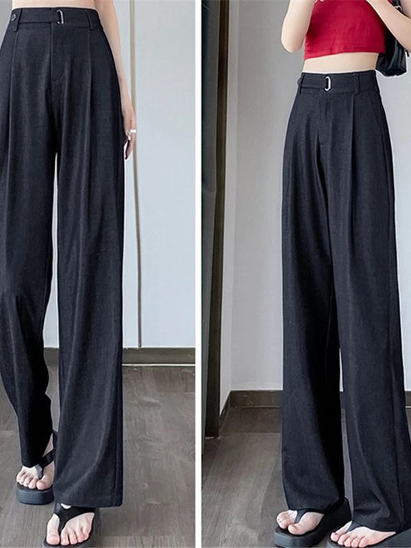 High Waist Straight Pants