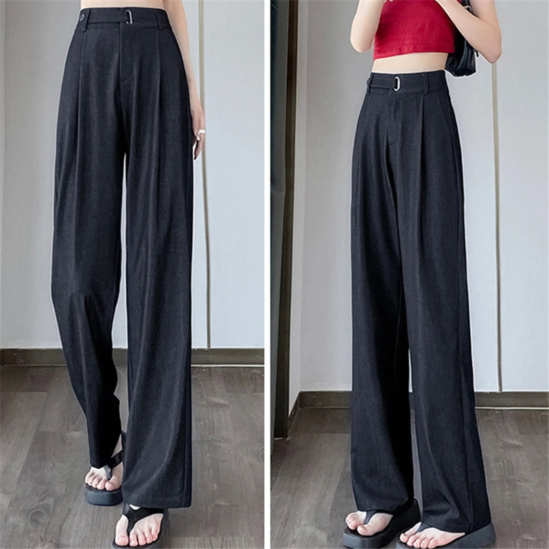 High Waist Straight Pants