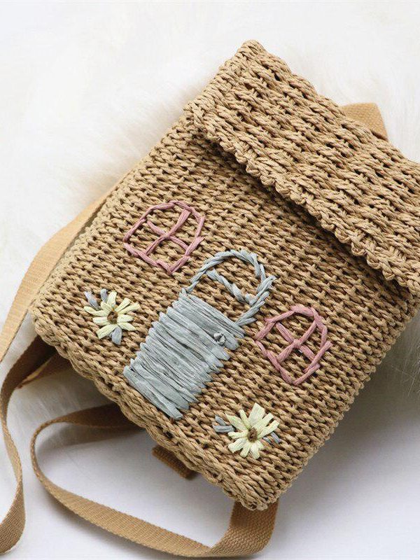 Home Design Straw Backpack