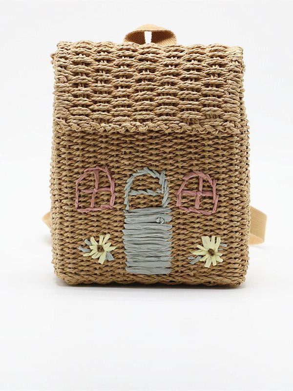 Home Design Straw Backpack