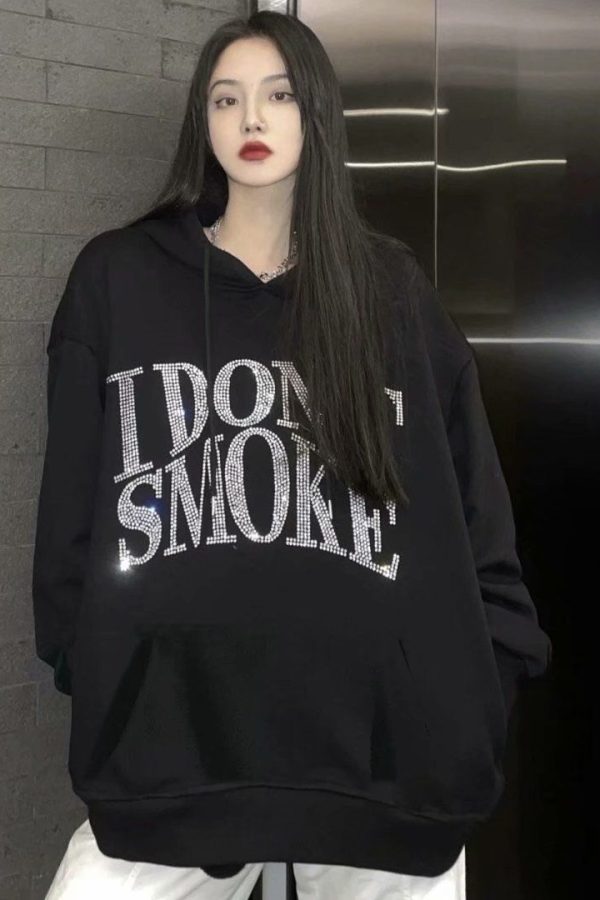 I Don't Smoke Rhinestone Hoodie