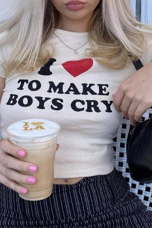 I Love to Make Boys Cry Tee: Perfect for Stylish Boys Fall Outfits