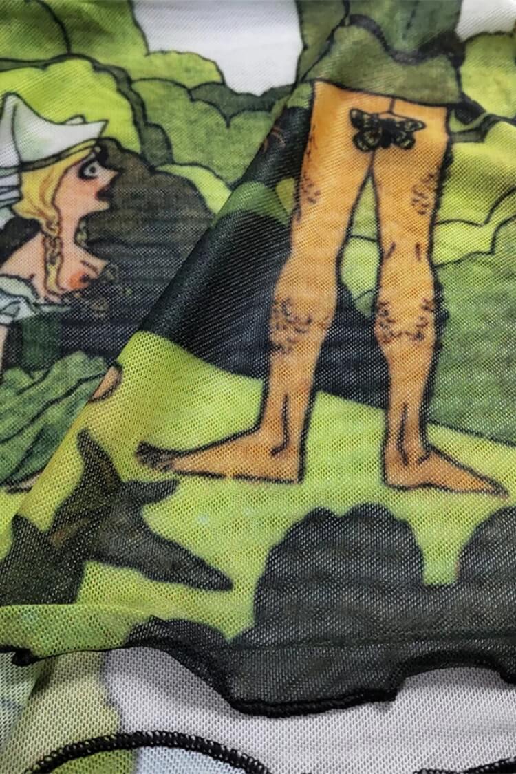 Illustrated Mesh Top Illustrated Mesh Top