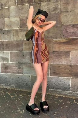 Indie Mesh Bodycon Mini Dress