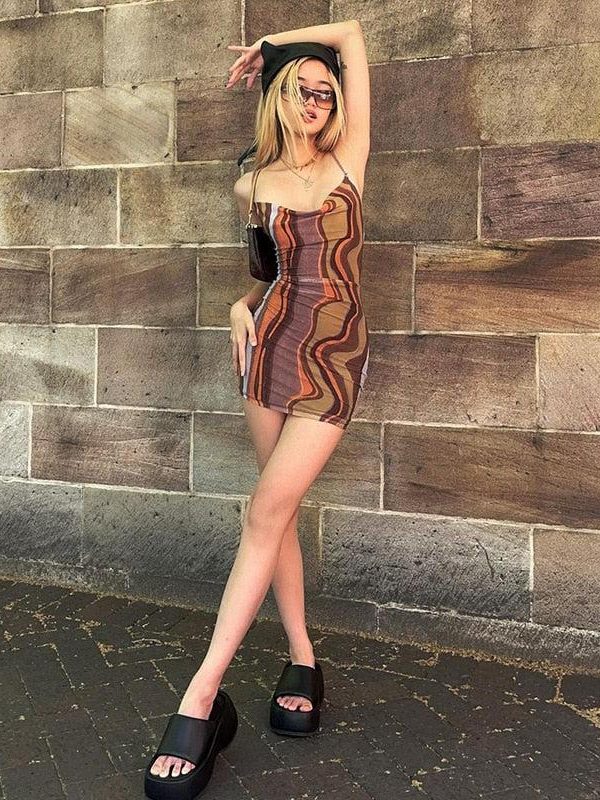 Indie Mesh Bodycon Mini Dress