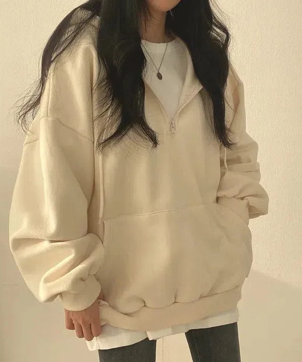 Indie Oversized Zip Up Hoodie