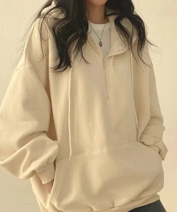 Indie Oversized Zip Up Hoodie