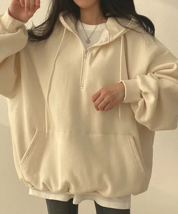 Indie Oversized Zip Up Hoodie