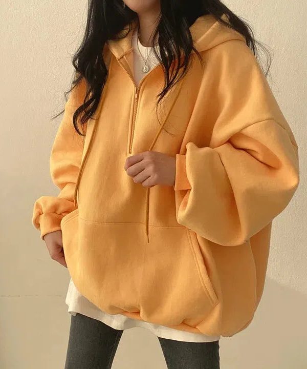 Indie Oversized Zip Up Hoodie