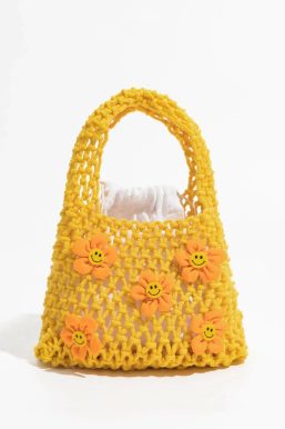 Indie Smiley Flowers Crochet Bag
