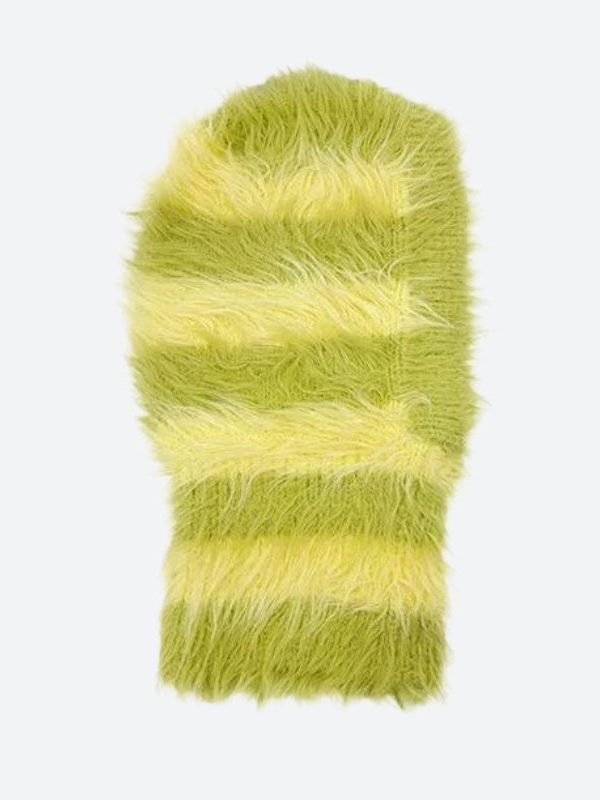 Indie Striped Fluffy Balaclava