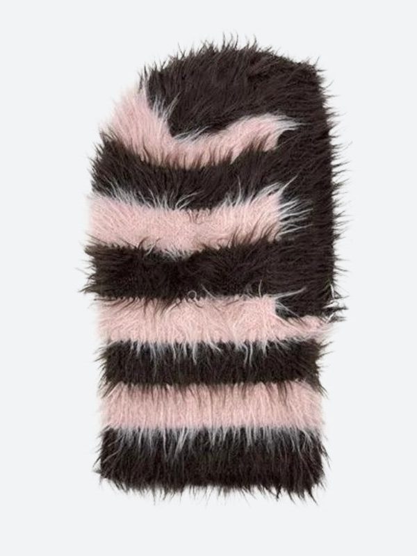 Indie Striped Fluffy Balaclava