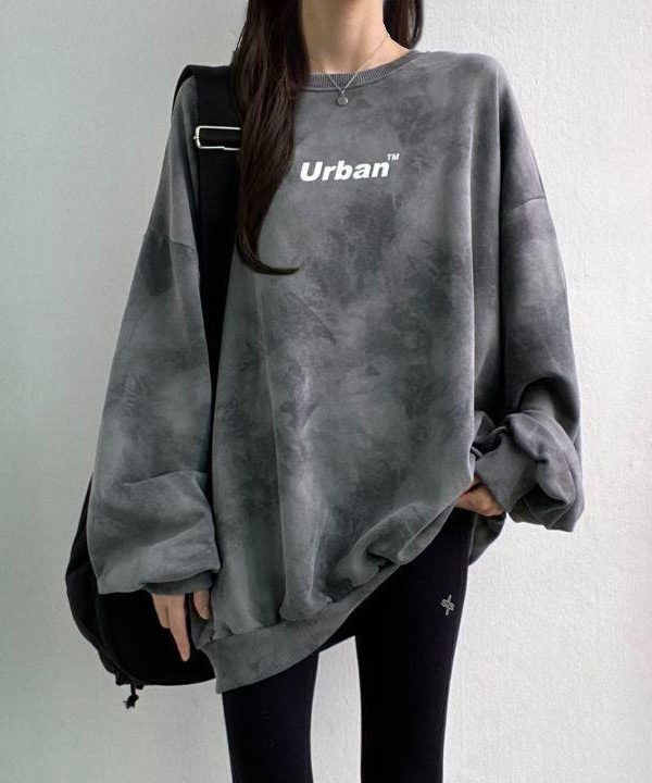 Indie Urban Print Longline Sweatshirt