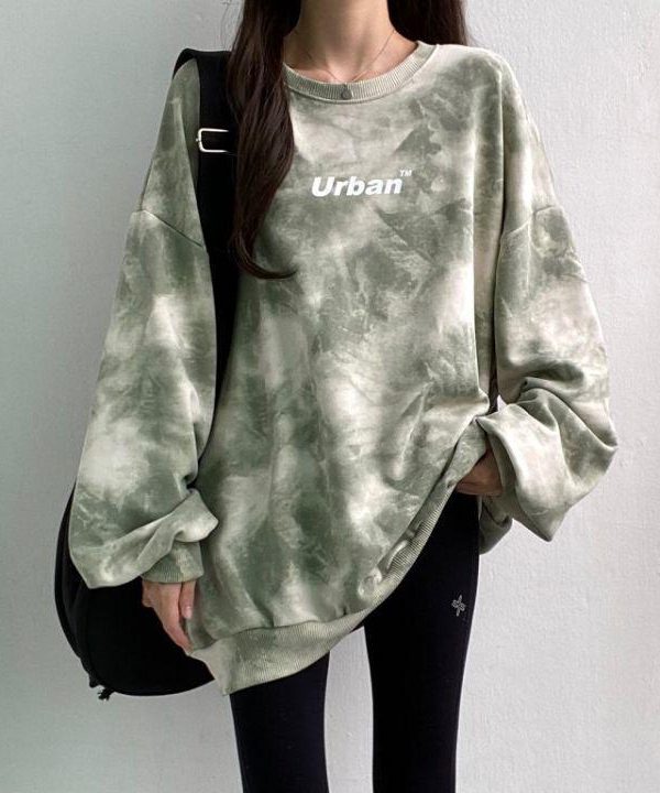 Indie Urban Print Longline Sweatshirt
